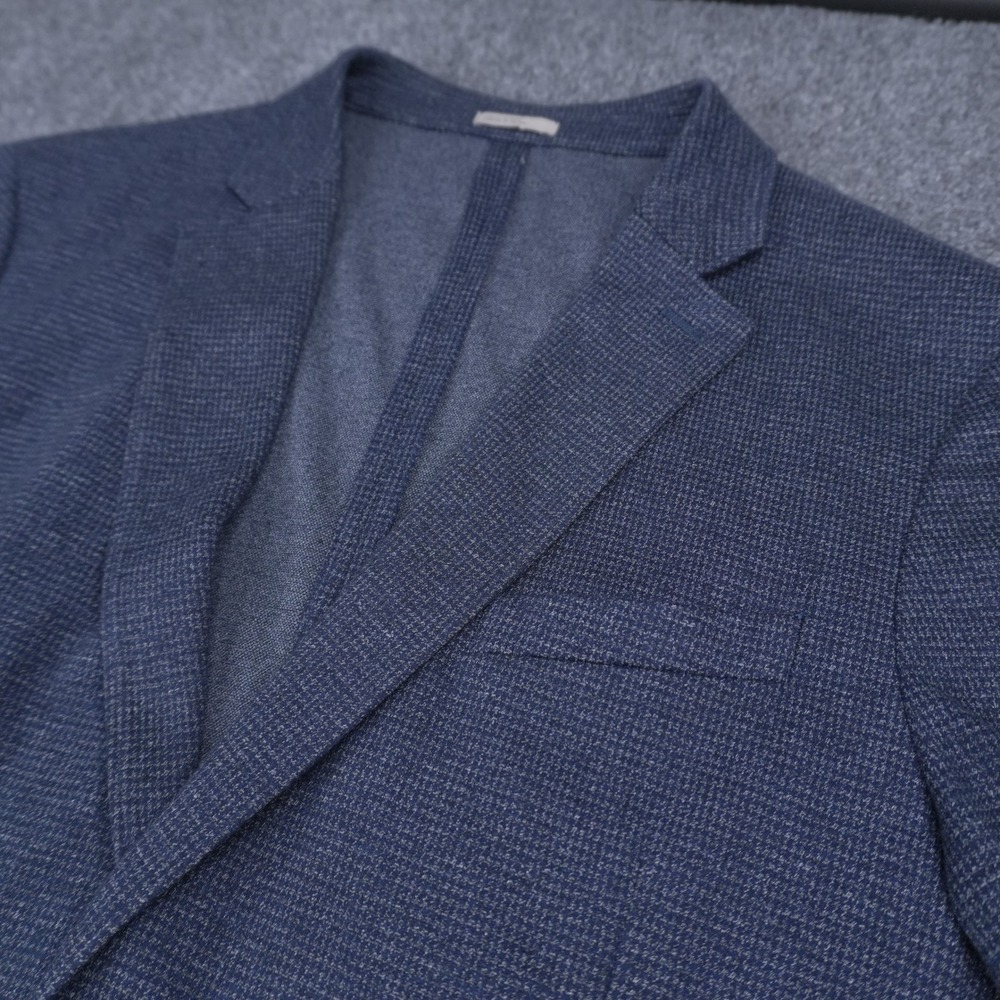 Nordstrom Rack Blazer Mens 44R Blue Trim Fit Textured Knit Sport Coat